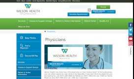 
							         Physicians | Wilson Health								  
							    
