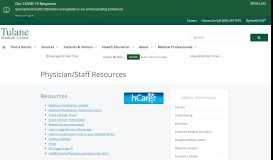 
							         Physician/Staff Resources - New Orleans - Tulane Medical Center								  
							    