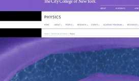 
							         Physics - The City College of New York - The City University of New York								  
							    