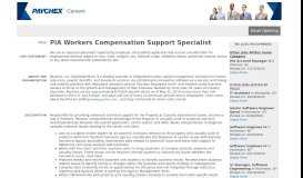 
							         PIA Workers Compensation Support Specialist - Paychex Careers								  
							    