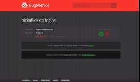 
							         pickaflick.co logins - BugMeNot								  
							    