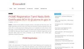 
							         PICME Registration Tamil Nadu Birth Certificates RCH ID ...								  
							    