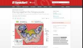 
							         Piecing together the Pangea puzzle | EurekAlert! Science News								  
							    