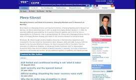 
							         Piero Ghezzi | VOX, CEPR Policy Portal - Vox EU								  
							    