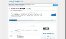 
							         pigeonland.co.uk at Website Informer. Home. Visit Pigeonland.								  
							    