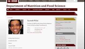 
							         Pillai , Suresh - Department of Nutrition and Food Science								  
							    