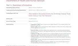 
							         Pilot Services Research Grants Not Involving Clinical Trials (R34 ...								  
							    