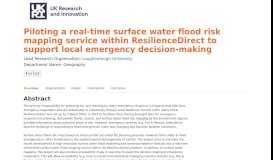
							         Piloting a real-time surface water flood risk mapping service ... - GtR								  
							    