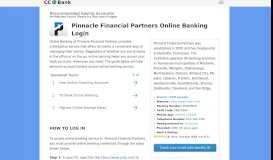
							         Pinnacle Financial Partners Online Banking Login - CC Bank								  
							    