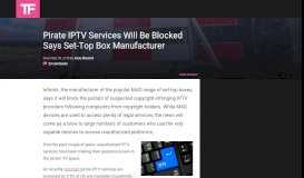 
							         Pirate IPTV Services Will Be Blocked Says Set-Top Box Manufacturer ...								  
							    