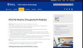 
							         Pitt PS Mobile (PeopleSoft Mobile) | Information Technology ...								  
							    