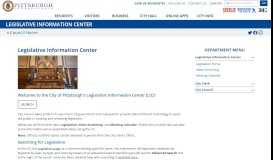 
							         Pittsburgh Legislative Information Center | pittsburghpa.gov								  
							    