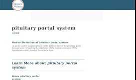 
							         Pituitary Portal System Medical Definition | Merriam-Webster Medical ...								  
							    