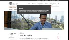 
							         Place a job ad - Careers Centre - The University of Sydney								  
							    