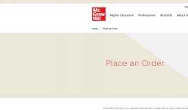 
							         Place an Order | McGraw-Hill Education Canada								  
							    