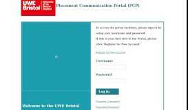 
							         Placement Communication Portal (PCP) - UWE Bristol								  
							    