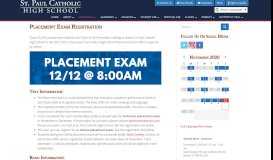 
							         Placement Exam Registration – St. Paul Catholic High School								  
							    