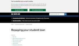 
							         Plan 1 - Repaying from overseas - Student Loan Repayment								  
							    