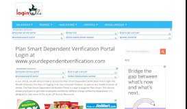 
							         Plan Smart Dependent Verification Portal Login at www ... - LoginOZ								  
							    