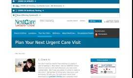 
							         Plan Your Visit - Patient Resources | NextCare Urgent Care								  
							    