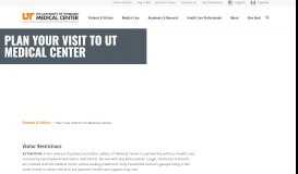 
							         Plan Your Visit - UTMC - UT Medical Center								  
							    