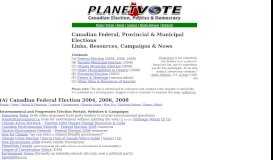 
							         PlanetVote Canada · Canadian Election Portal · Canadian Federal ...								  
							    