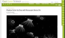 
							         Plankton Portal: Up Close with Microscopic Marine Life – Cool Green ...								  
							    