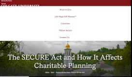 
							         Planned Giving Alert - Colgate Planned Giving								  
							    