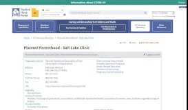 
							         Planned Parenthood - Salt Lake Clinic - Utah Medical Home Portal								  
							    