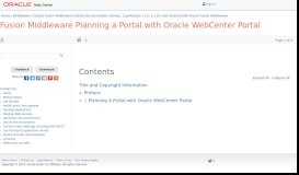 
							         Planning A Portal with Oracle WebCenter Portal - Oracle Docs								  
							    