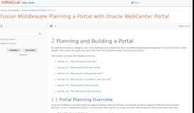 
							         Planning and Building a Portal - Oracle Docs								  
							    