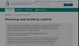 
							         Planning and building control - Bridgend CBC								  
							    
