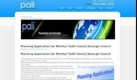 
							         Planning Application for Merthyr Tydfil County Borough Council - Pali Ltd								  
							    
