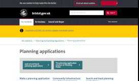 
							         Planning applications - bristol.gov.uk - Bristol City Council								  
							    