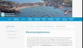 
							         Planning Applications | Council of the ISLES OF SCILLY								  
							    
