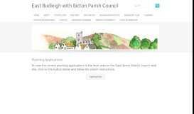 
							         Planning Applications - East Budleigh with Bicton Parish Council								  
							    