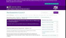 
							         Planning Applications Registered - Weekly List - Renfrewshire Council								  
							    
