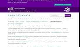 
							         Planning Applications - Renfrewshire Website - Renfrewshire Council								  
							    