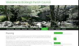 
							         Planning | Bickleigh Parish Council								  
							    