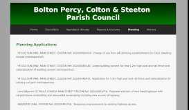 
							         Planning - Bolton Percy | Colton | Steeton | Parish Council								  
							    