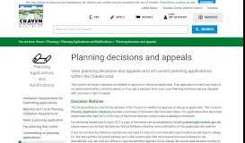 
							         Planning decisions and appeals - Craven District Council								  
							    