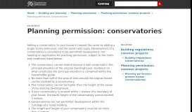 
							         Planning permission: conservatories | GOV.WALES								  
							    