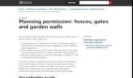 
							         Planning permission: fences, gates and garden walls | GOV.WALES								  
							    