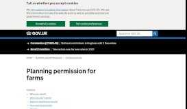 
							         Planning permission for farms: Permitted development - GOV.UK								  
							    