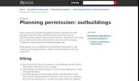 
							         Planning permission: outbuildings | GOV.WALES								  
							    