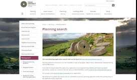 
							         Planning search: Peak District National Park								  
							    