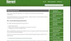 
							         Planning services | Havant Borough Council								  
							    