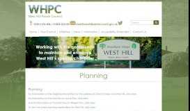 
							         Planning | West Hill Parish Council								  
							    
