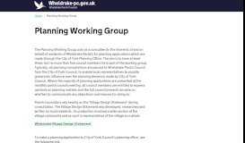 
							         Planning Working Group - Wheldrake Parish Council								  
							    