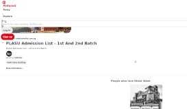 
							         PLASU Admission List – 1st And 2nd Batch | Blogposts | State ...								  
							    
